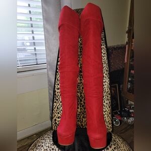 Vintage Soft Like Suede Knee High Or Thigh High Platform Boot